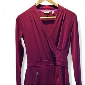 Athleta XSP Purple Wrap Dress Style P-P18”L31” Faux Wrap